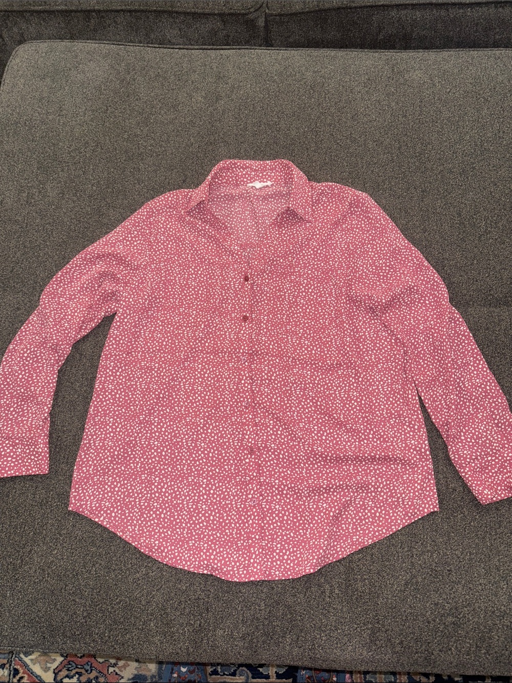 Maurices Rose Pink Printed Long-Sleeve Button Down Shirt